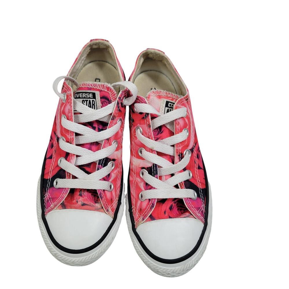 Converse One Star Kids Pink Floral Low Tops Sneakers Size 1 81123-2546